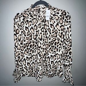 NWT Loft Cheetah Blouse - Sz XS